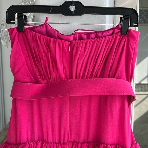 Badgley Mischka Strapless Tiered Ruffle Gown - Picture 13 of 13